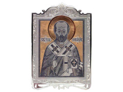 Серебряная икона «Николай Чудотворец»